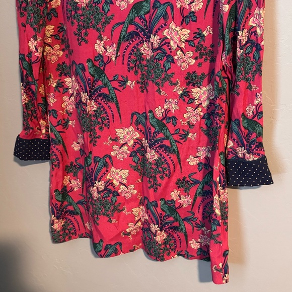 Anthropologie Maeve Floral Long Sleeve Dress with Polka Dot Accents - Picture 12 of 13